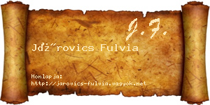 Járovics Fulvia névjegykártya